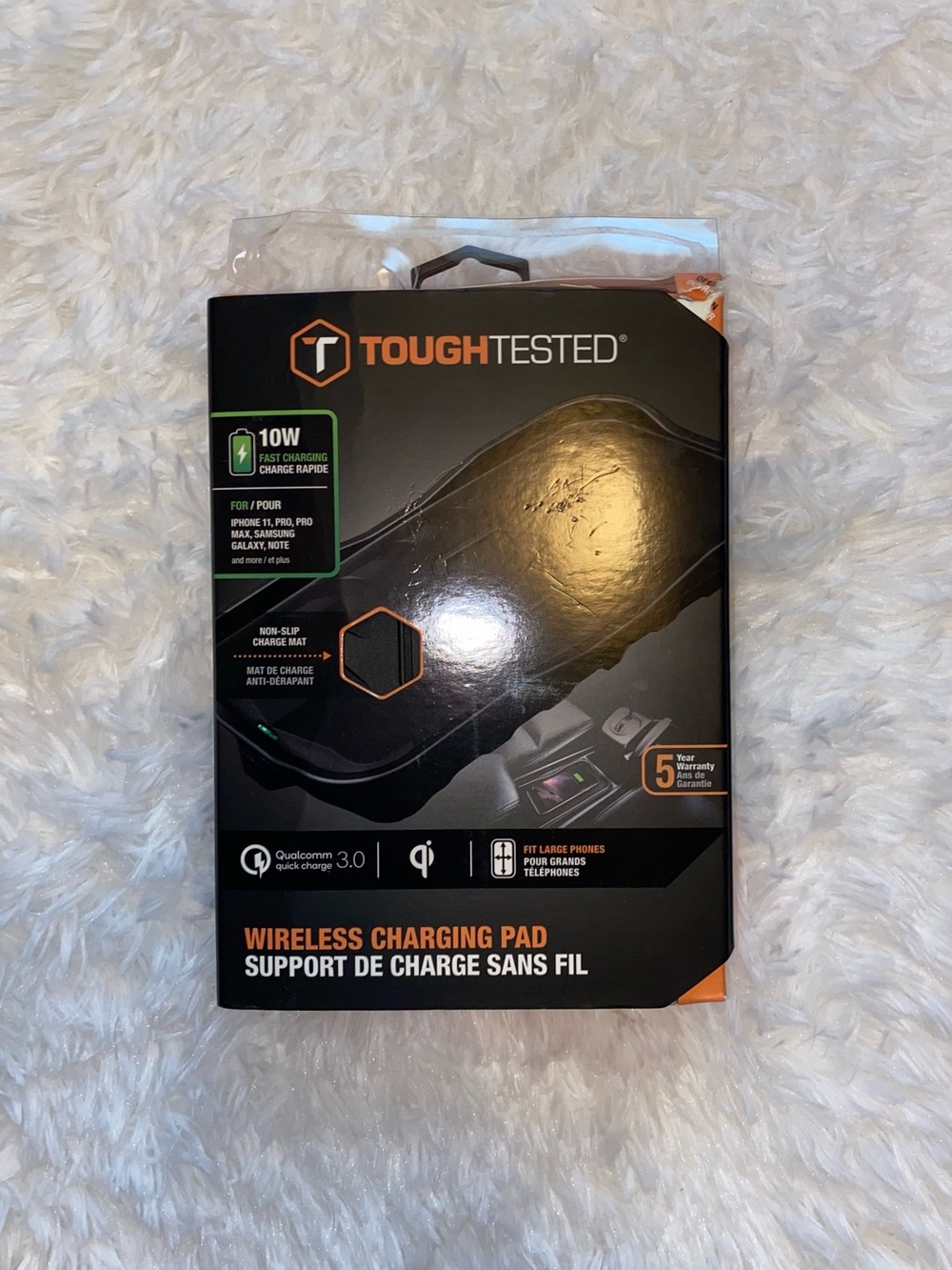 Toughtested 10W QC 2.0 Fast Charging Wireless Charging Pad, New Open Box